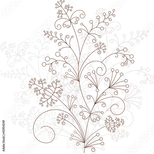 Vector flower design, grassy ornament