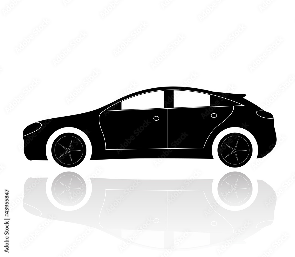 Fototapeta premium A silhouette of a car