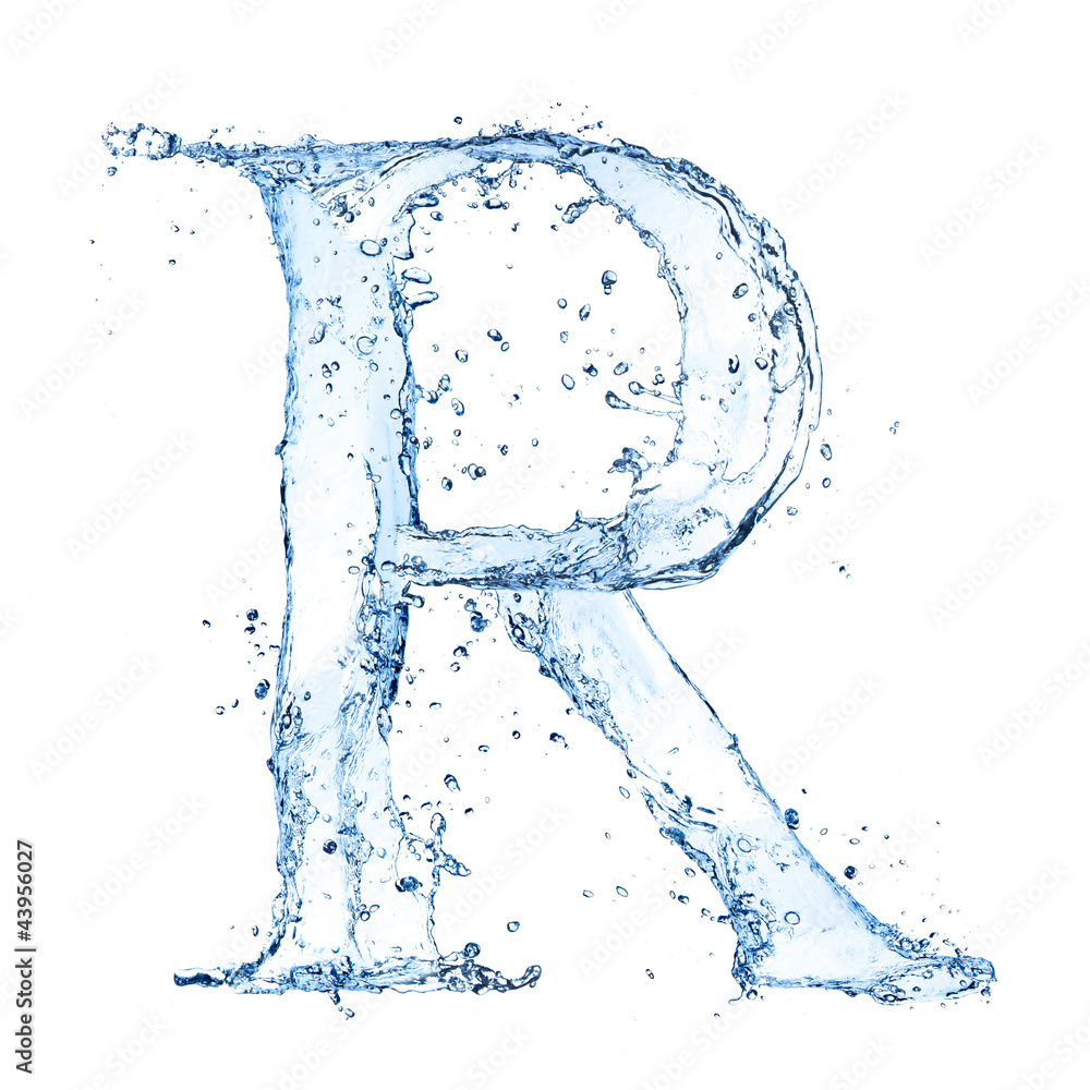 Water splashes letter Water splashes letter