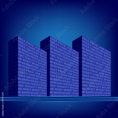 The building, made up of words. Trade.