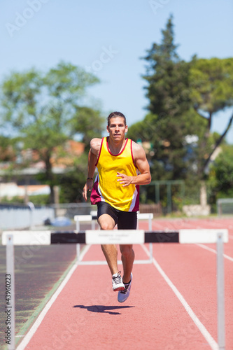 Male Track and Field Athlete during Obstacle Race
