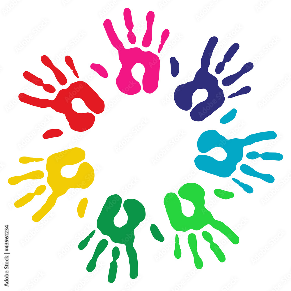 Multicolor diversity hands circle Multicolor diversity hands circle