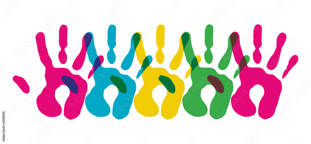 Multicolor diversity hands symbol