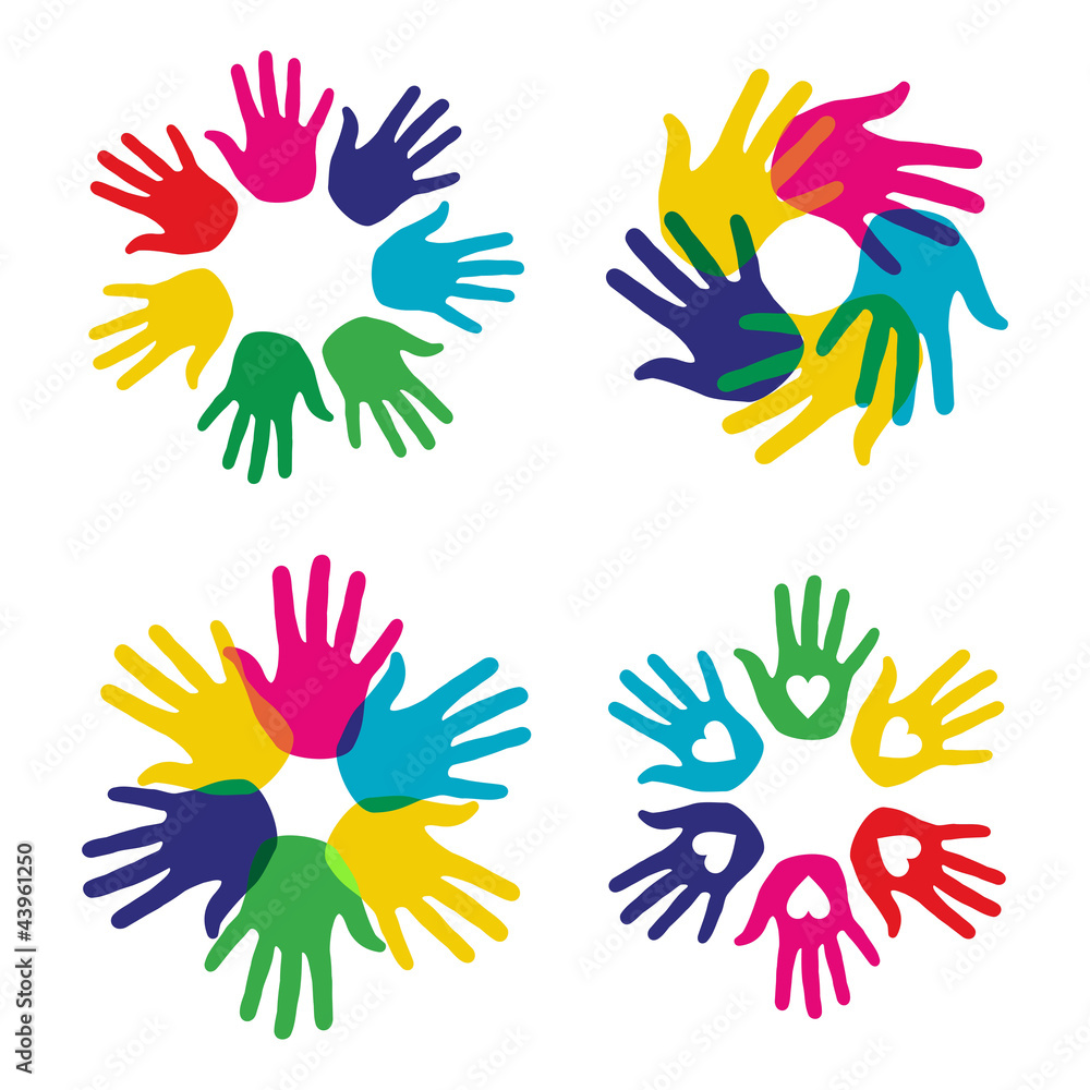 Multicolor diversity hands set Multicolor diversity hands set