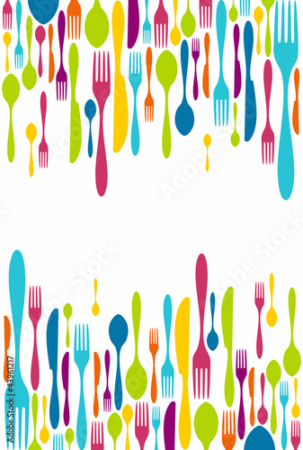 Cutlery silhouette icons background