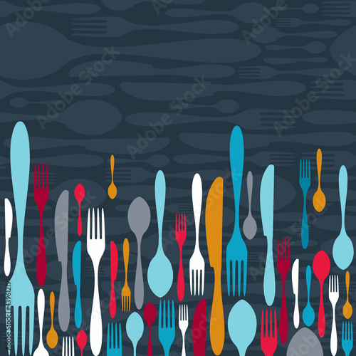 Cutlery silhouette icons background
