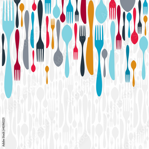 Cutlery silhouette icons background