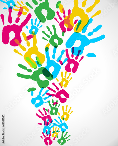 Multicolor diversity hands splash