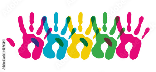 Multicolor diversity hands symbol