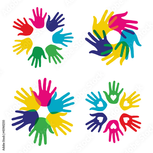 Multicolor diversity hands set