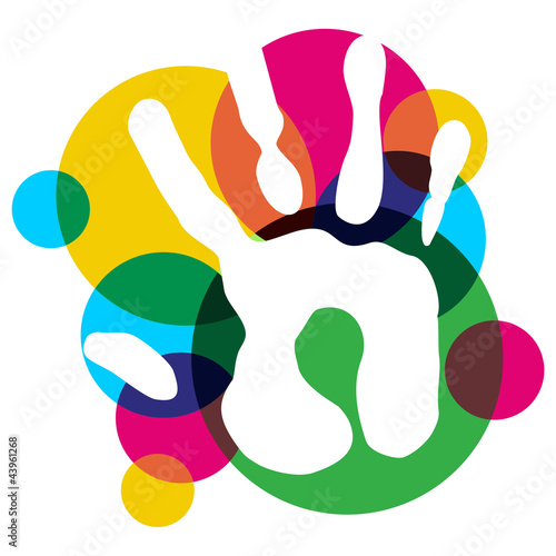 Multicolor diversity hand isolated