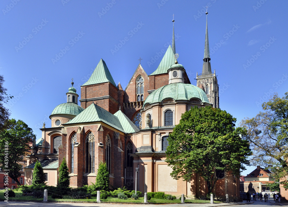 Gothic cathedral in Wroclaw, Poland