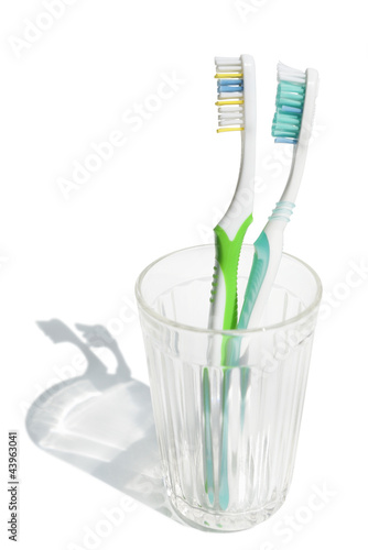 Toothbrushes in transparent glass