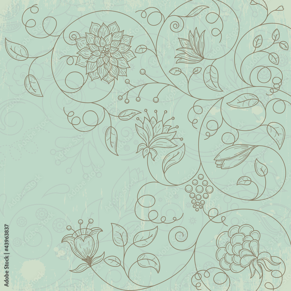 Retro floral background Retro floral background