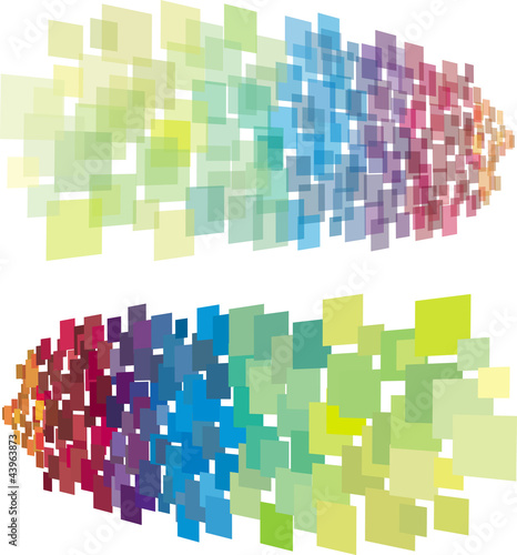 abstract composition with rainbow color square plane