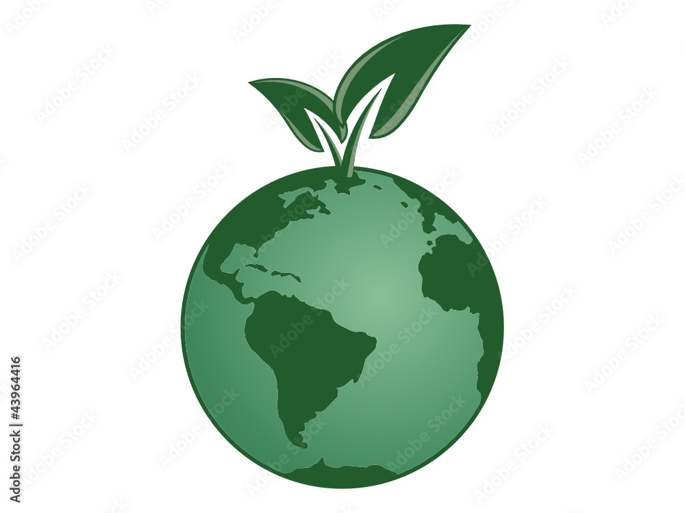 Planet with leaves growing from it Planet with leaves growing from it