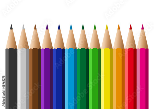 aufgereihte Buntstifte