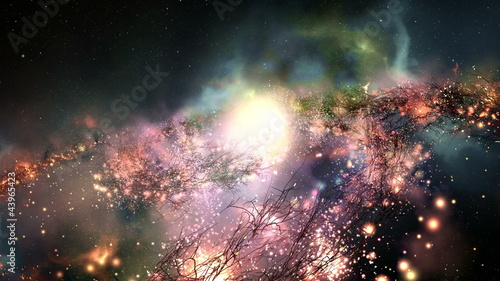 Space journey to a nebula in Full HD with alpha channel