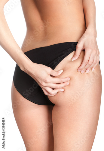 Cellulite, isolated, white background