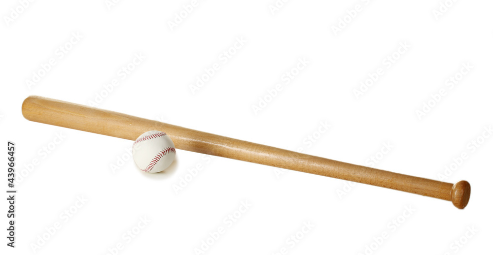 baseball ball and bat isolated on white baseball ball and bat isolated on white
