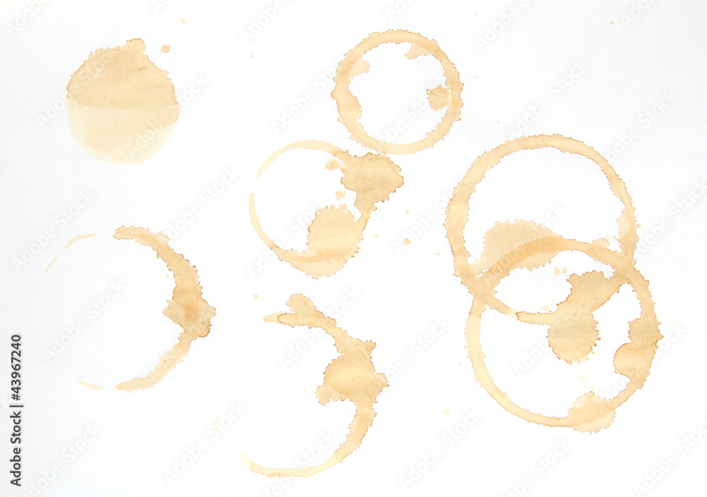 Coffee stains isolated on white Coffee stains isolated on white