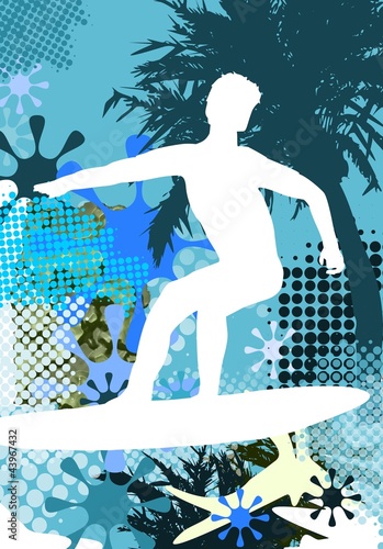 Surfer - Abstarkte Silhouette