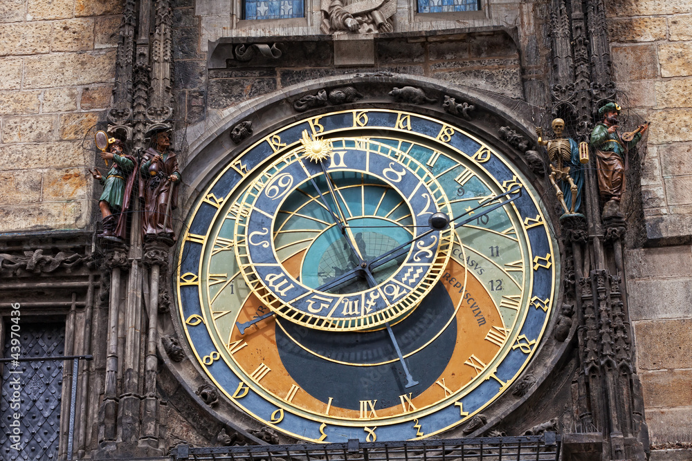 Old astronomical clock in  center square of Prague
