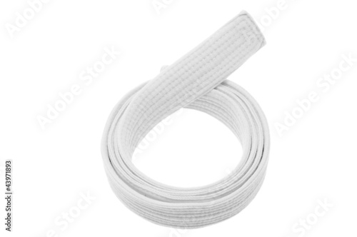 White belt isolated on white background