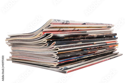 stack of magazines isolated