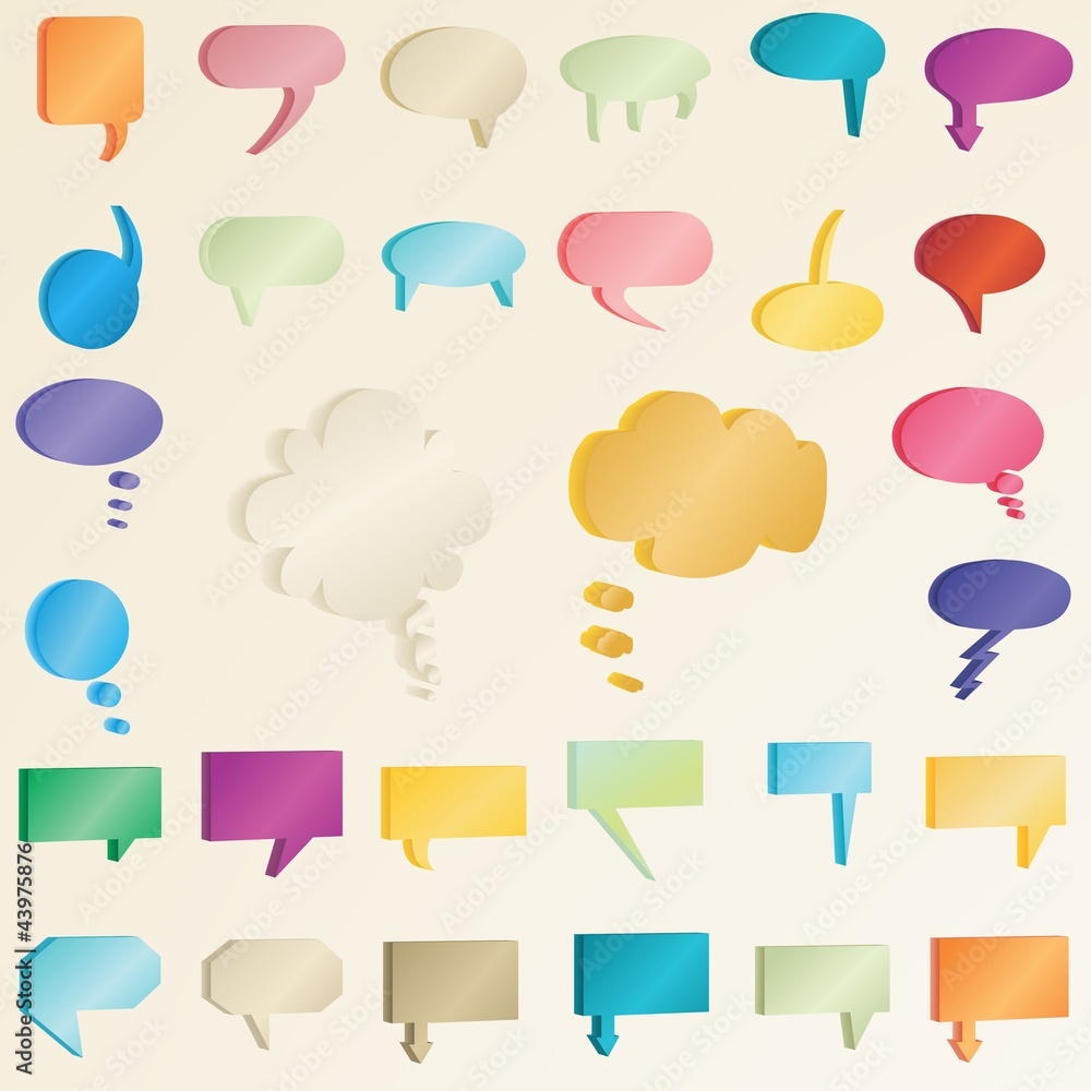3d Speech Bubbles vector, set of text bubbles 3d Speech Bubbles vector, set of text bubbles