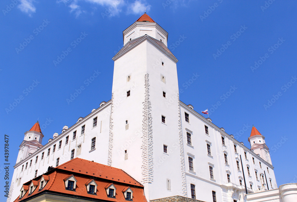 Bratislava castle situated on a plateau above Danube river Bratislava castle situated on a plateau above Danube river