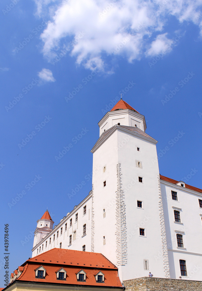 Bratislava castle situated on a plateau above Danube river
