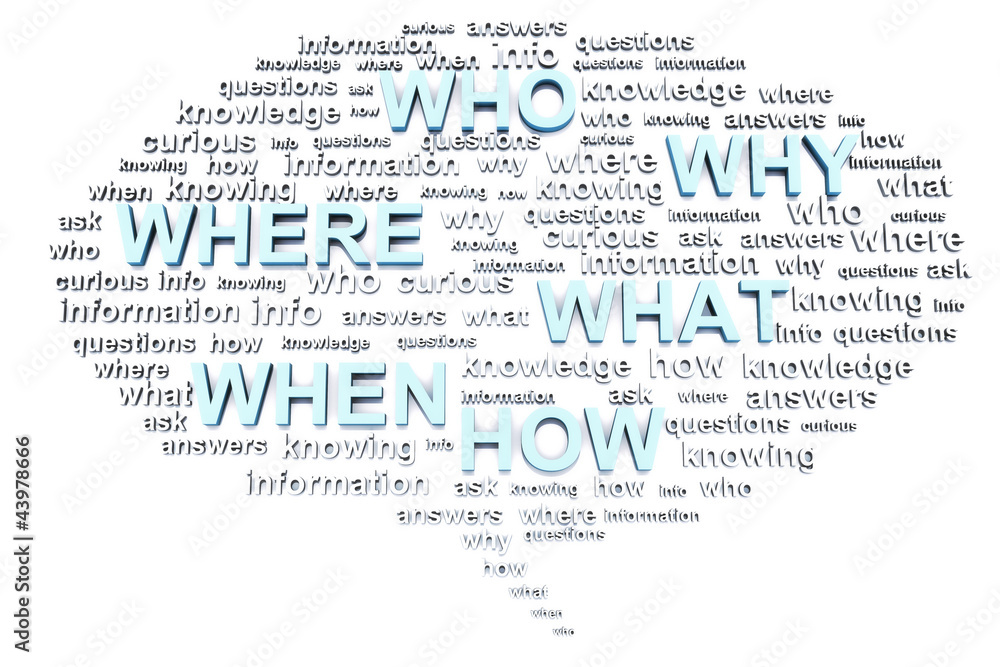 Thinking or speaking bubble with questions Thinking or speaking bubble with questions