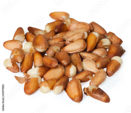 Pine nuts on the white