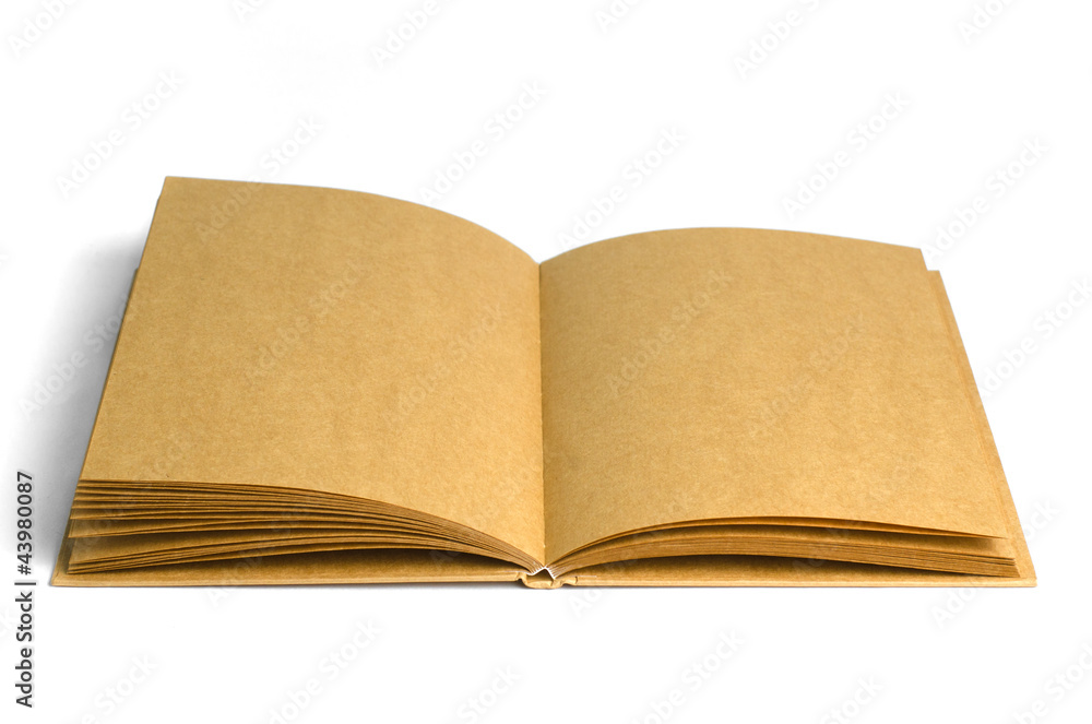Old style recycle brown notebook isolated on white background Old style recycle brown notebook isolated on white background
