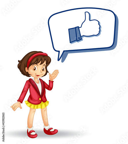 girl with callout and thumb