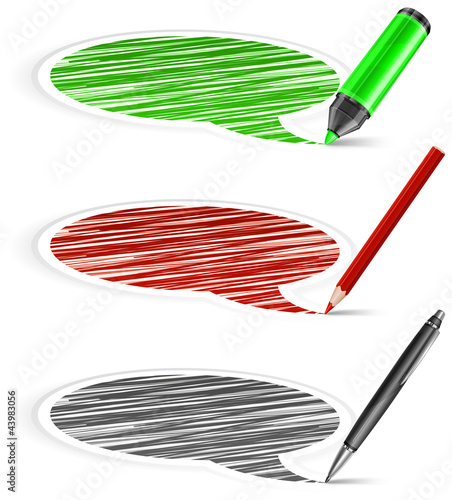speech bubbles & pencil