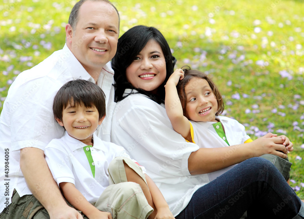 happy family in the park happy family in the park