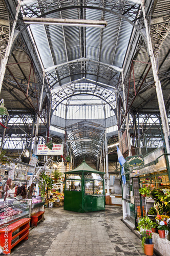 San Telmo market interior metallic structure photo