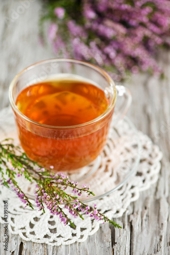 Cup of tea and heather