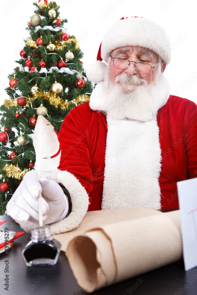 Santa writing Christmas list Santa writing Christmas list