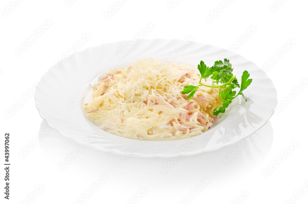 plate of pasta and smoked salmon plate of pasta and smoked salmon
