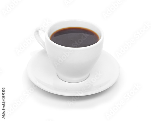 Perfect white coffee cup with steam