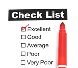 Tick placed in excellent checkbox on customer