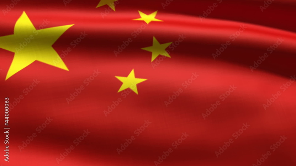Chinese flag, 3d animation. perfect seamless loop Chinese flag, 3d animation. perfect seamless loop