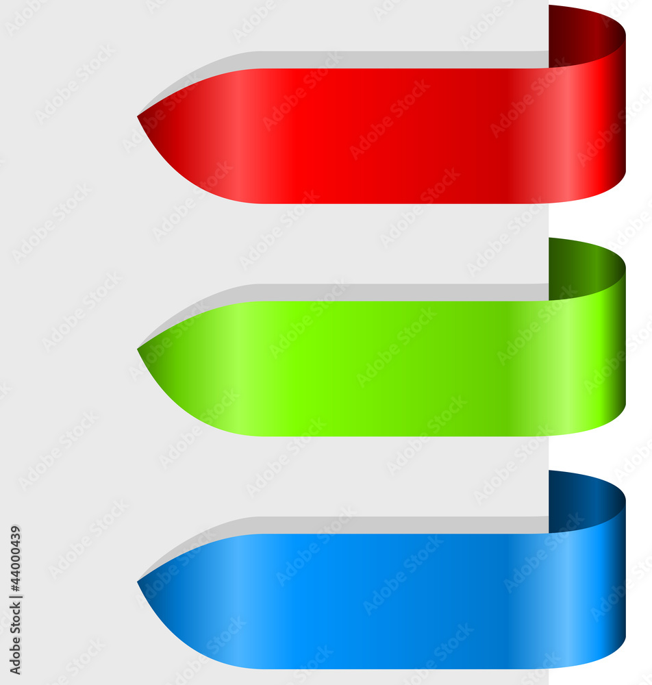 Blank color ribbon arrows design element. Blank color ribbon arrows design element.