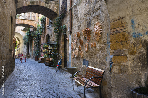 Umbria old village street view color image