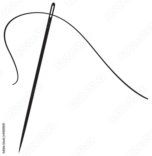 a vector illustration of a needle with thread