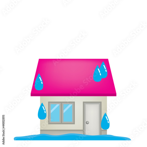 住宅 家 水濡れ 水災 イラスト