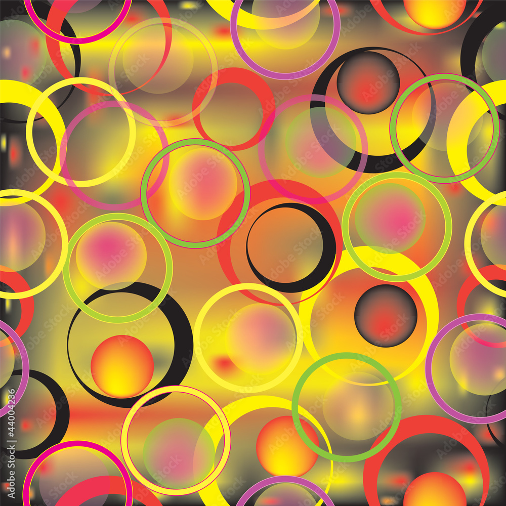 Abstract geometric seamless pattern with colorful rings Abstract geometric seamless pattern with colorful rings